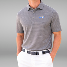 Load image into Gallery viewer, Cadi Gray Striped Golf Polo