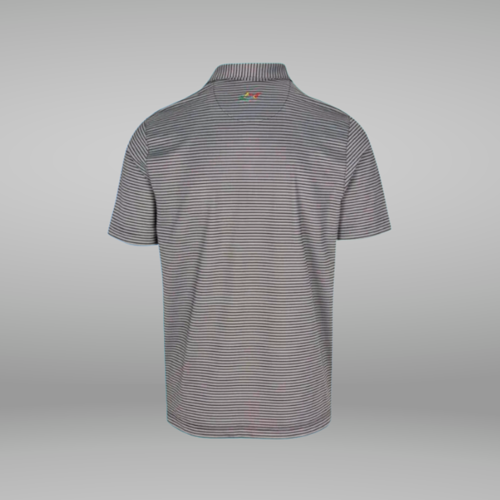 Cadi Gray Striped Golf Polo